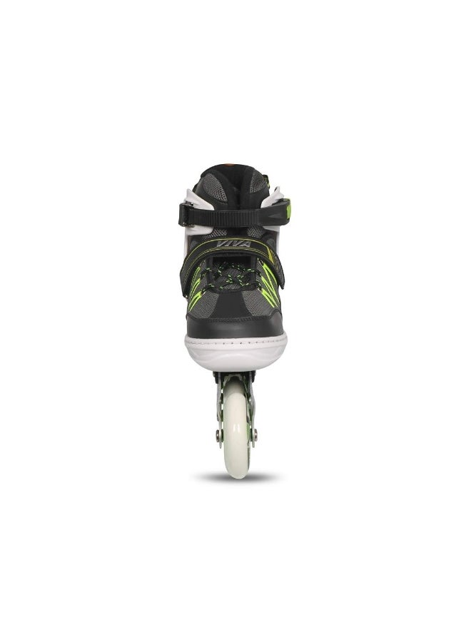 VIVA Inline Skates (80MM) Black/Green - LARGE (9-11 UK) - Image 1